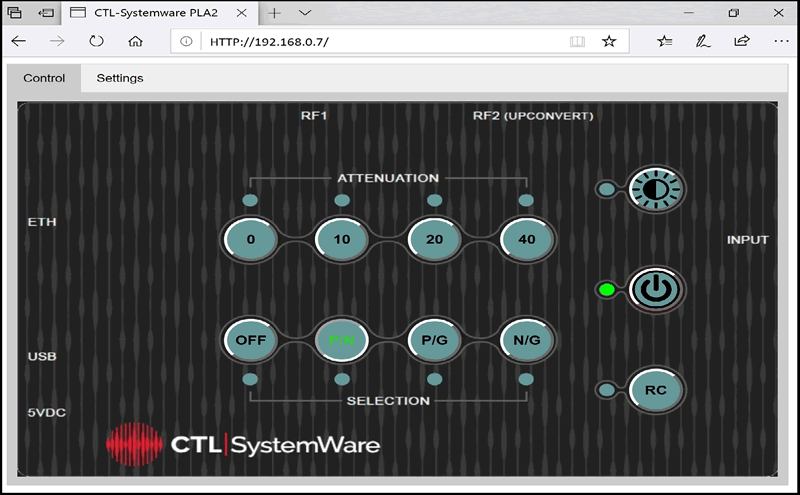 PLA II Browser Control Interface